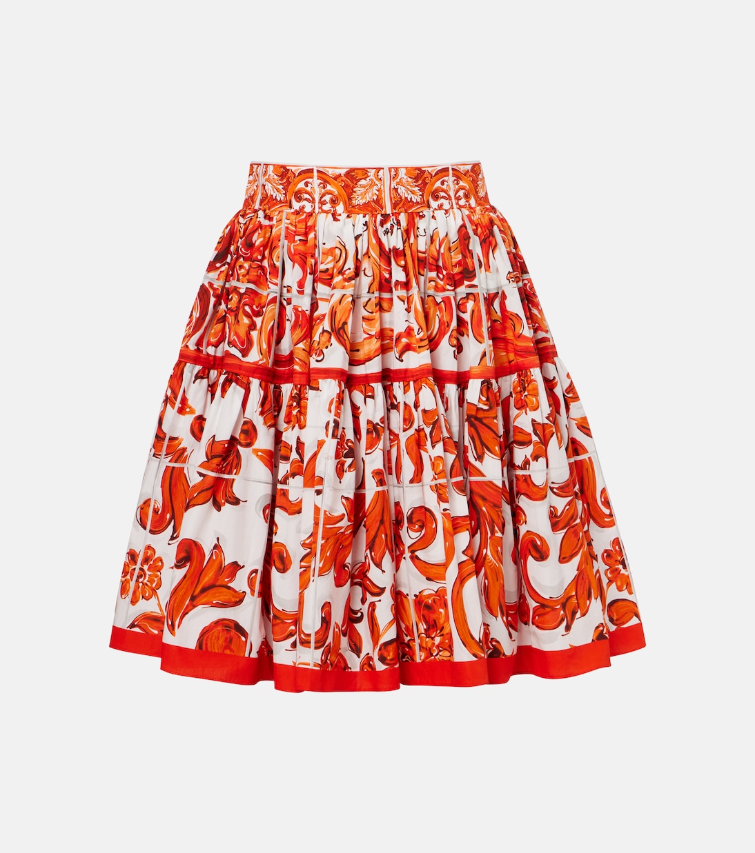 Majolica cotton poplin miniskirt | Dolce&Gabbana