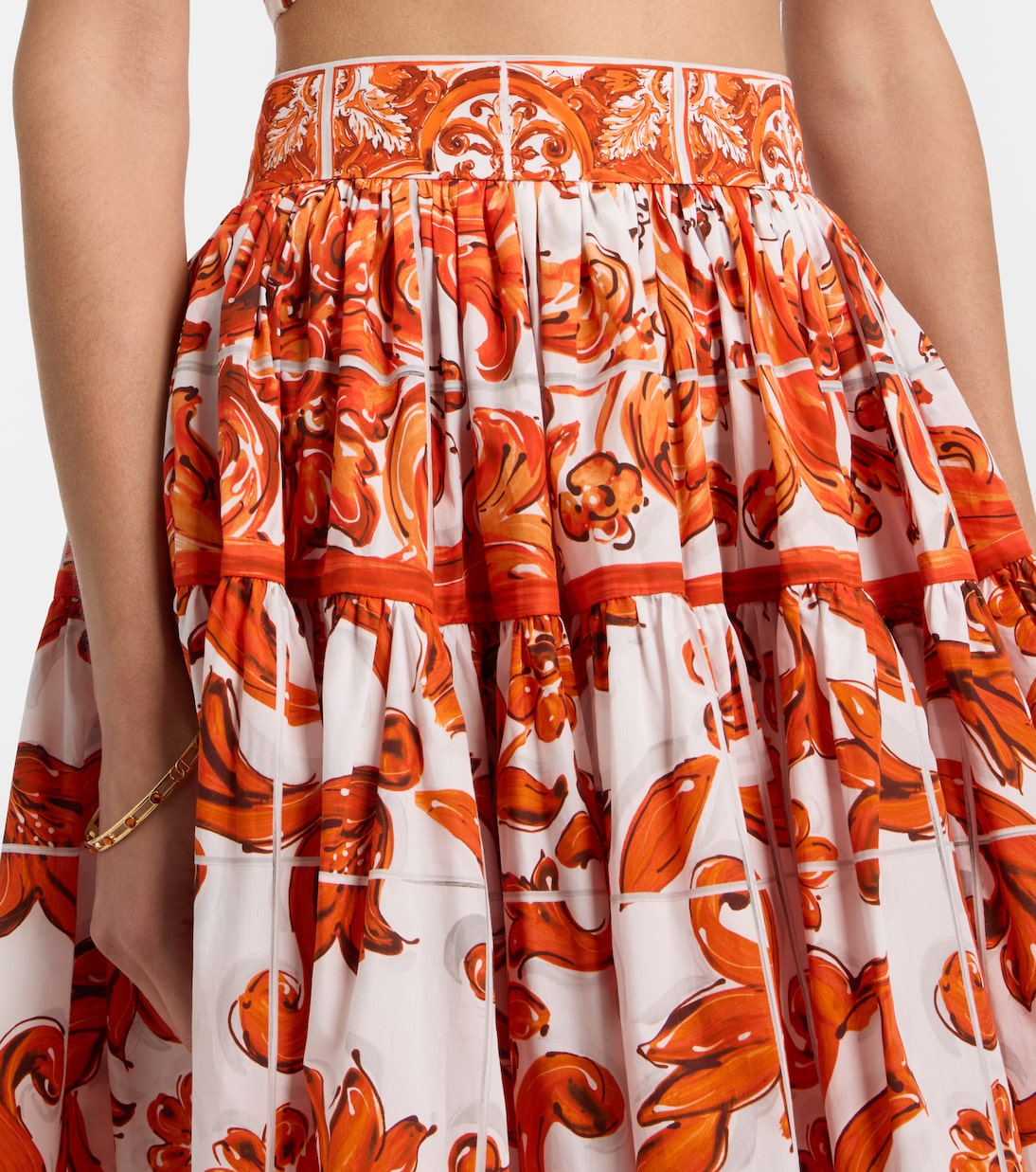 Majolica cotton poplin miniskirt | Dolce&Gabbana
