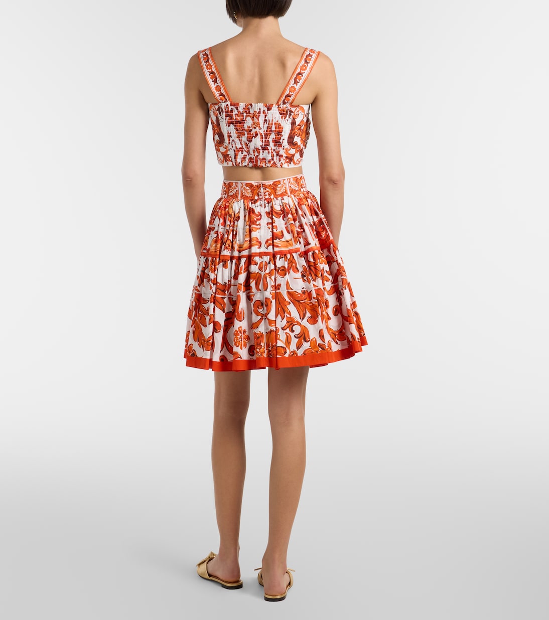 Majolica cotton poplin miniskirt | Dolce&Gabbana