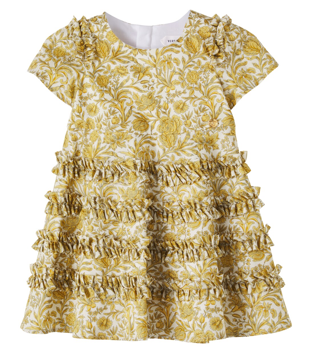 Baby floral ruffled cotton poplin dress | Versace Kids