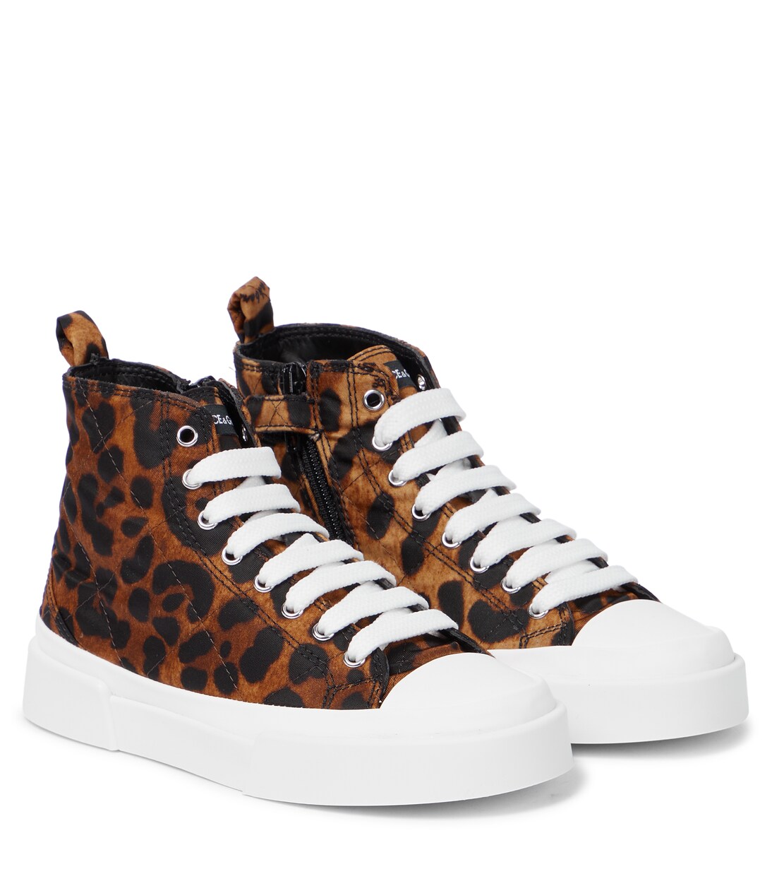 Portofino leopard-print canvas sneakers | Dolce&Gabbana Kids