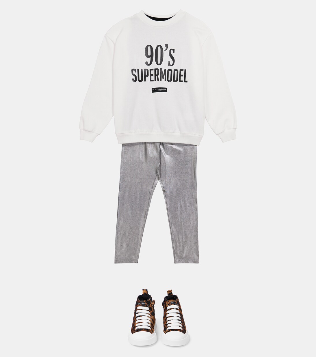 Portofino leopard-print canvas sneakers | Dolce&Gabbana Kids