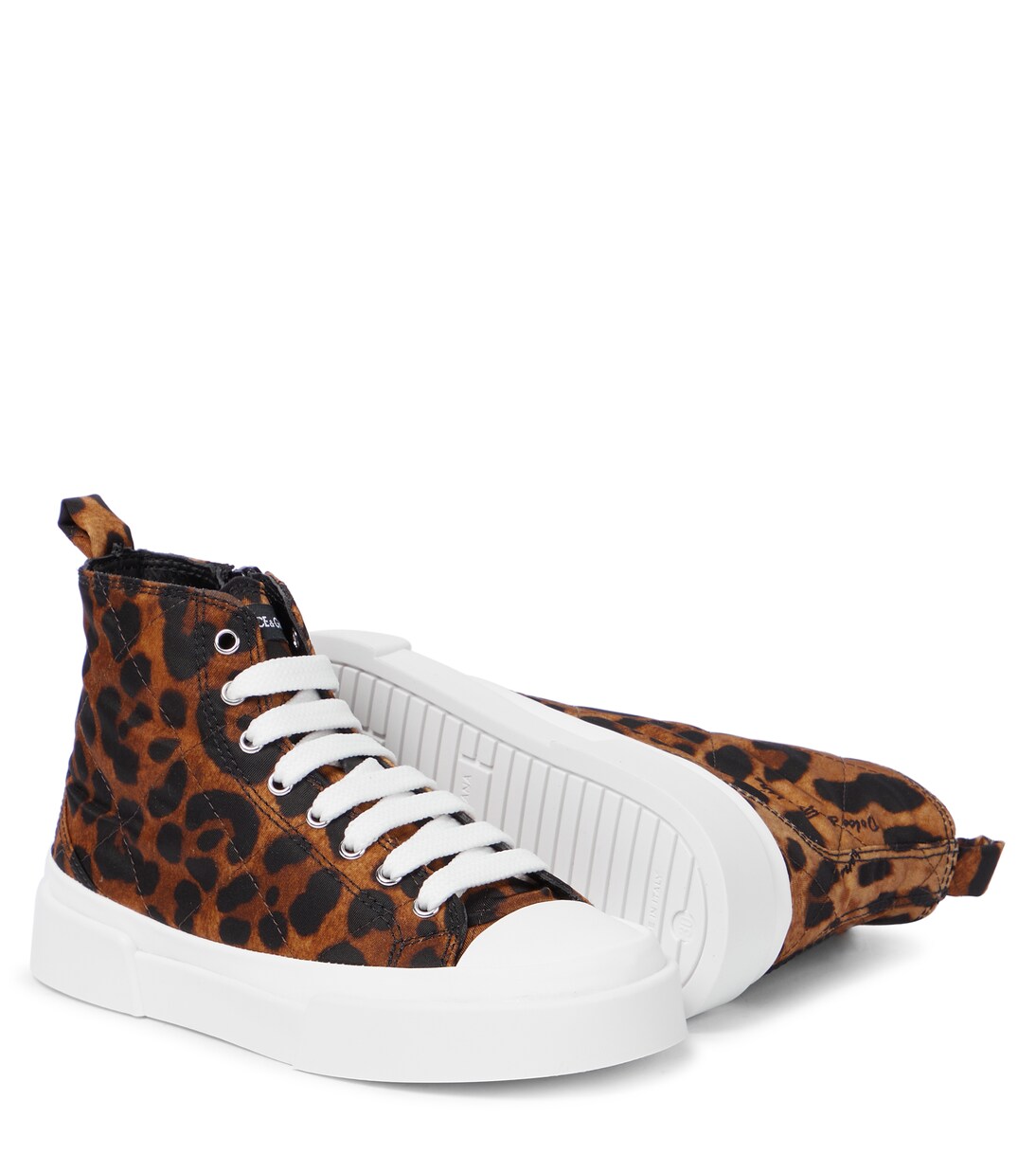 Portofino leopard-print canvas sneakers | Dolce&Gabbana Kids