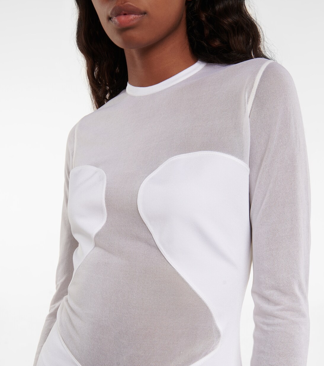 Mesh-paneled crêpe jersey playsuit | Alaïa