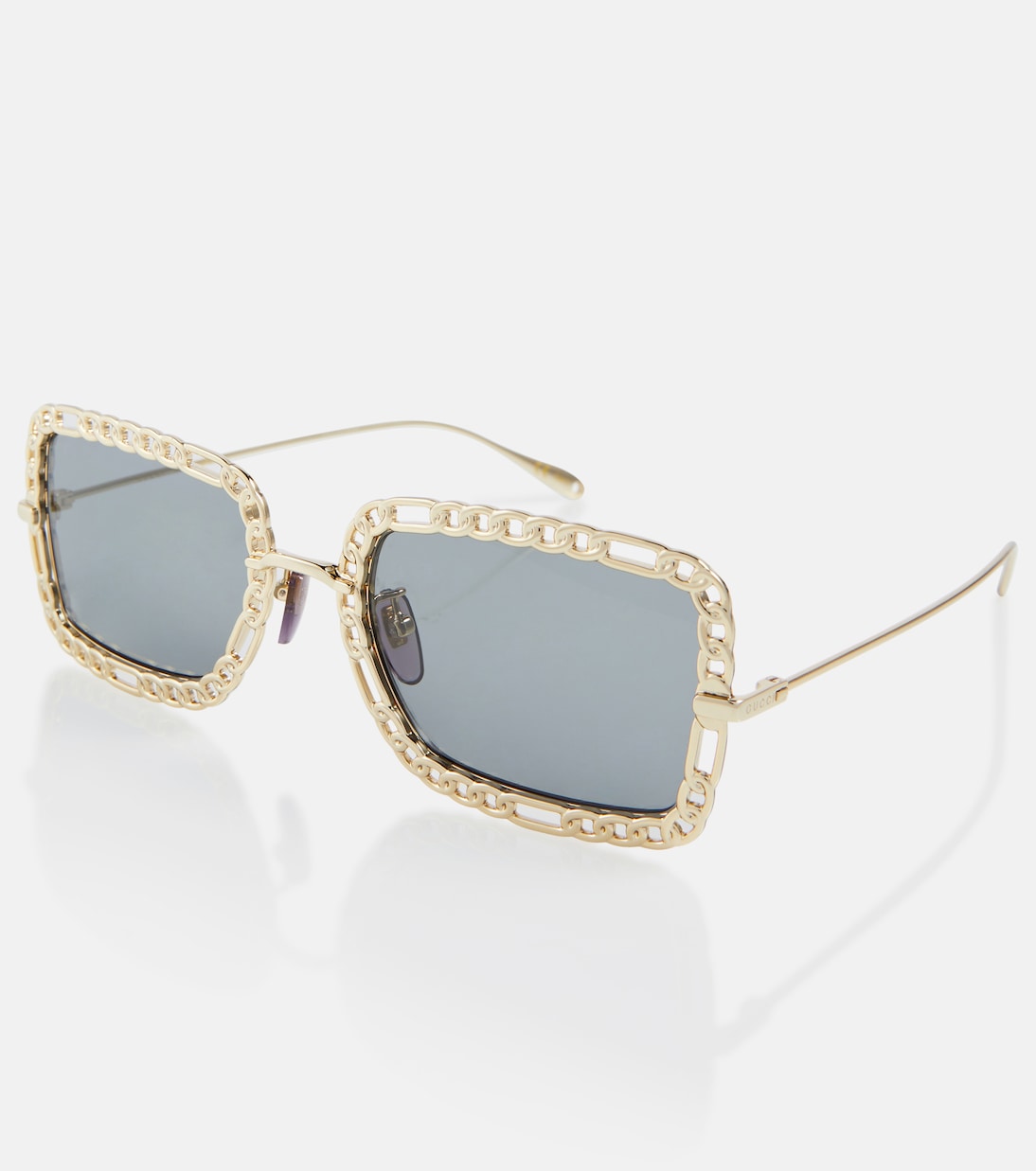 Eckige Sonnenbrille mit Kette | Gucci
