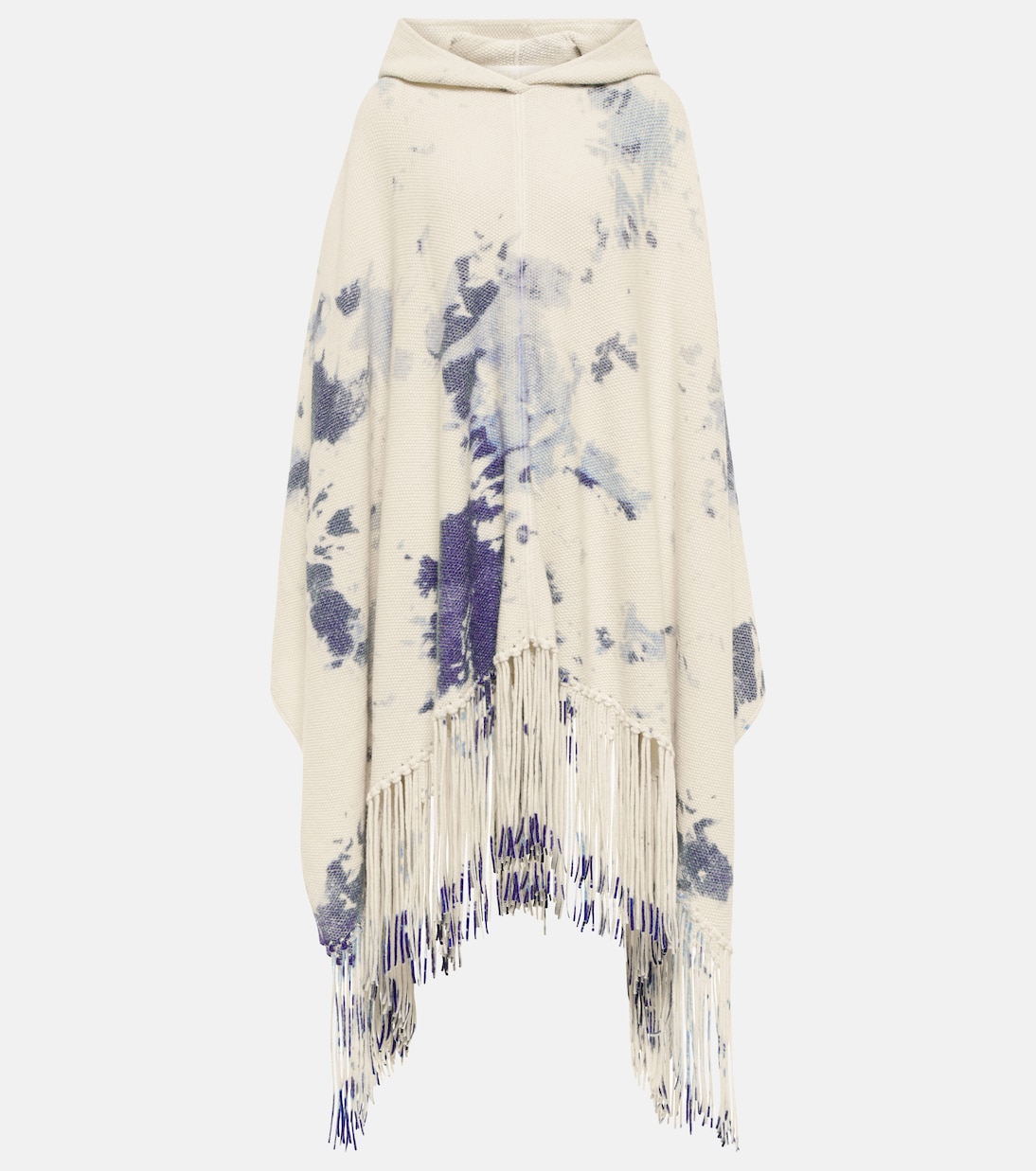 Poncho de cachemir tie-dye con capucha | Chloé