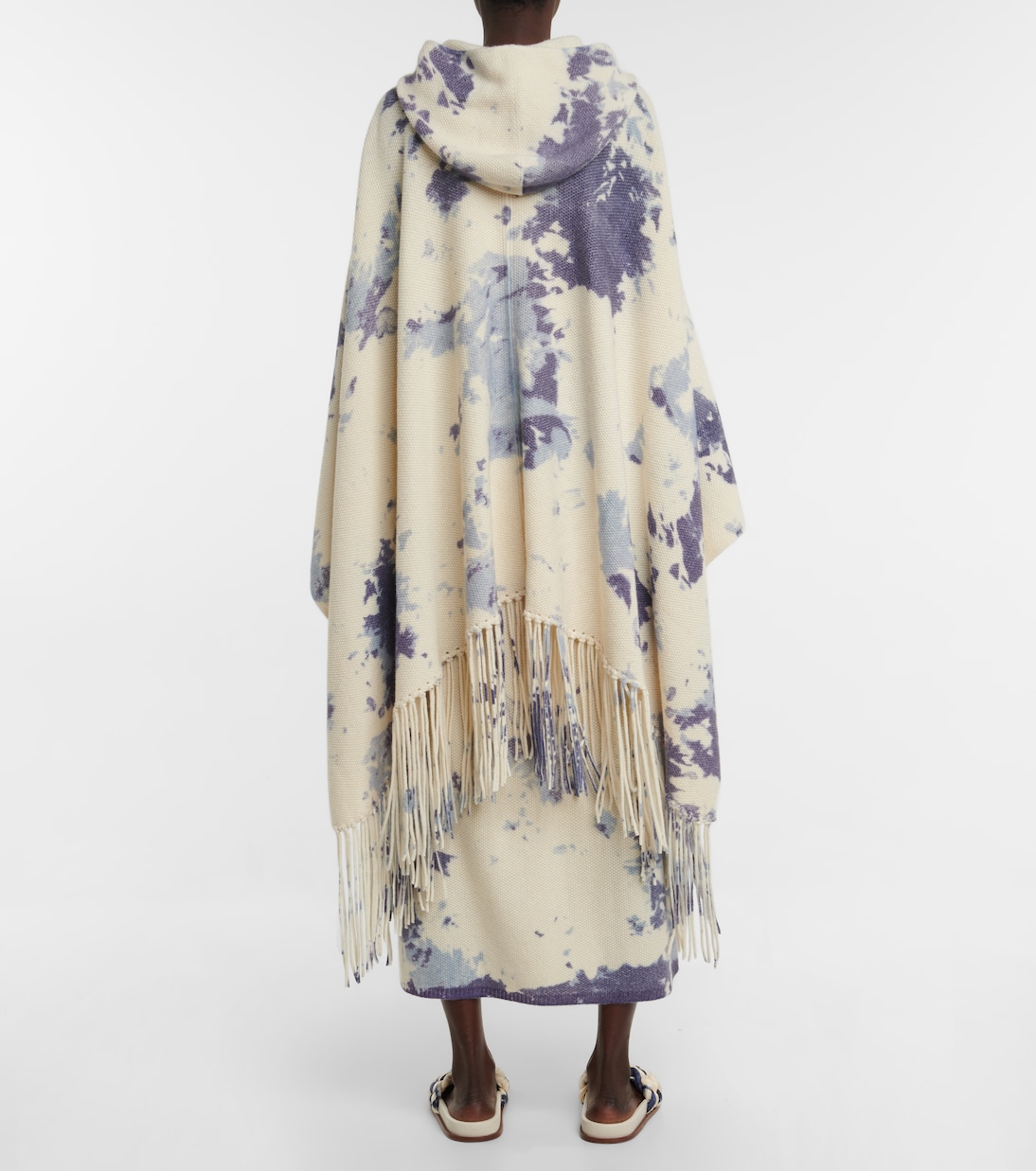 Poncho de cachemir tie-dye con capucha | Chloé