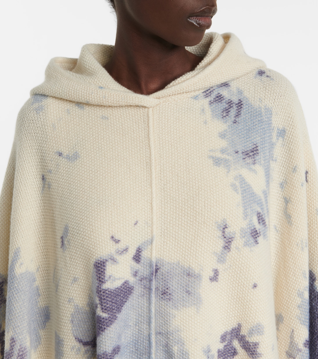 Poncho de cachemir tie-dye con capucha | Chloé