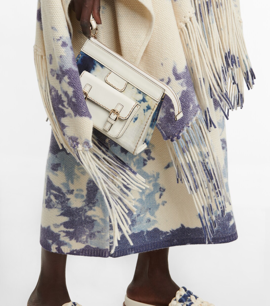 Poncho de cachemir tie-dye con capucha | Chloé