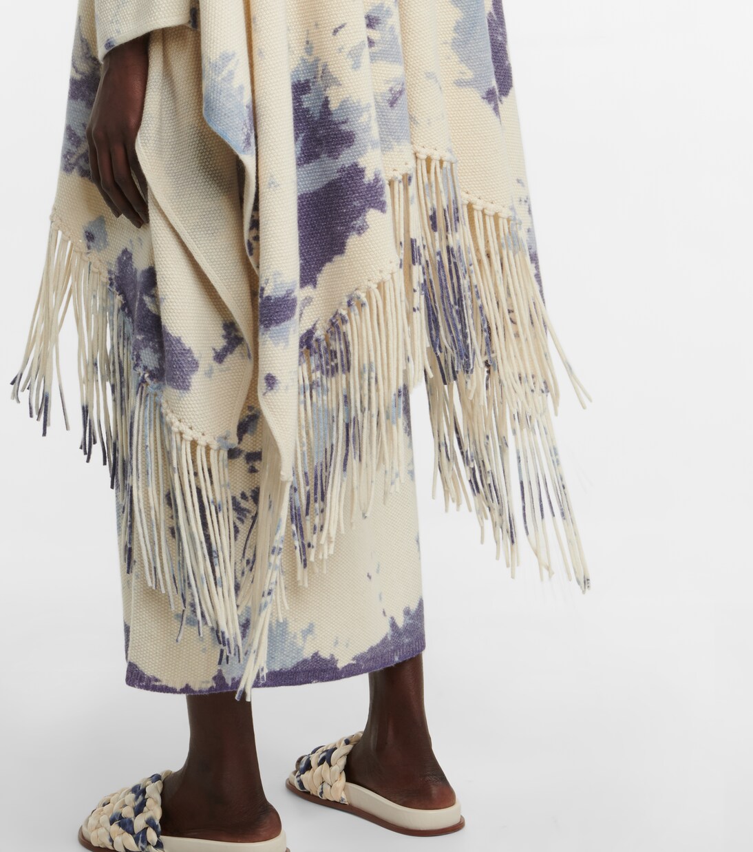 Poncho de cachemir tie-dye con capucha | Chloé