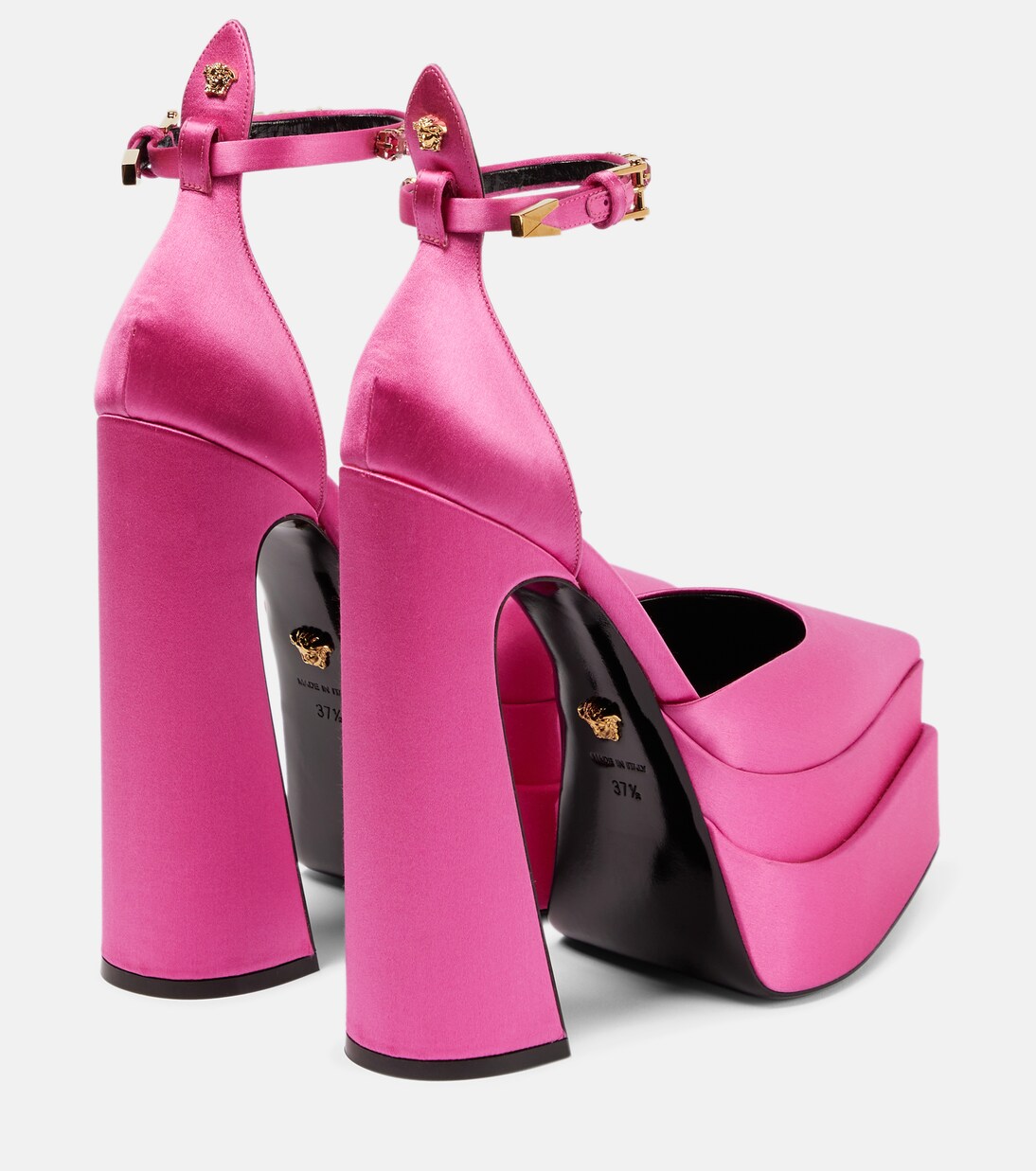 Plateau-Pumps Aevitas Pointy aus Satin | Versace