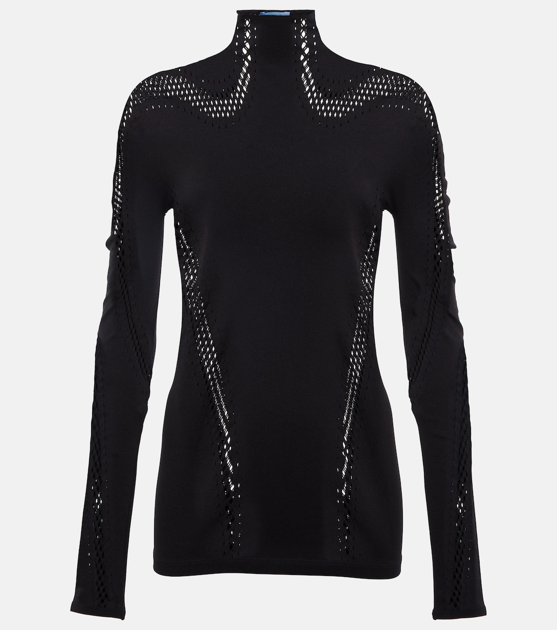 Open-knit high-neck mesh top | Mugler