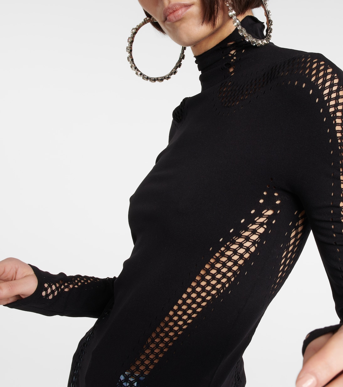 Open-knit high-neck mesh top | Mugler