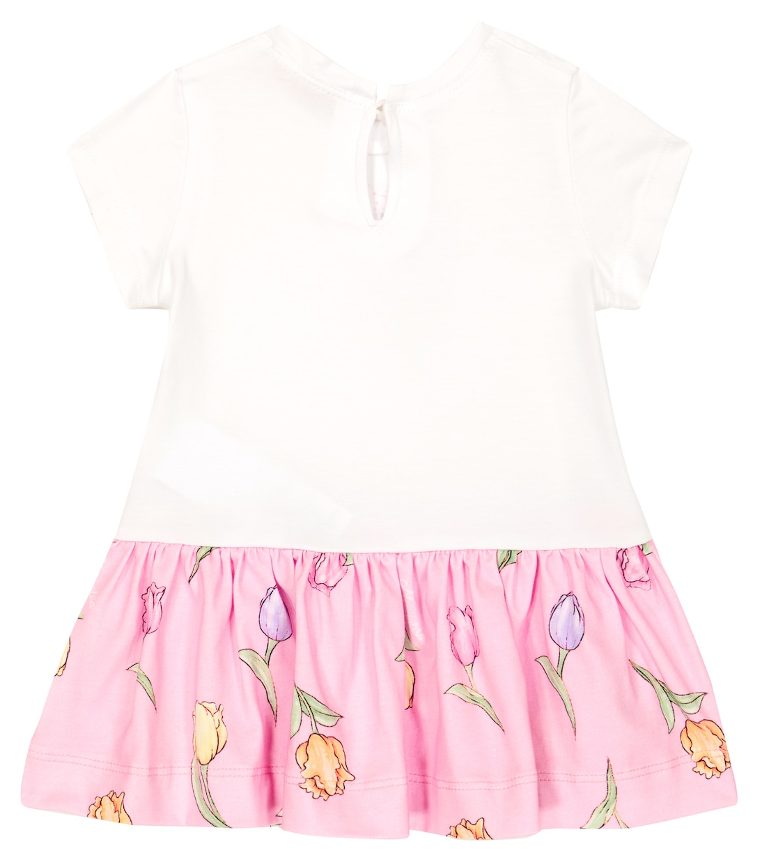 Baby embellished floral cotton-blend dress | Monnalisa