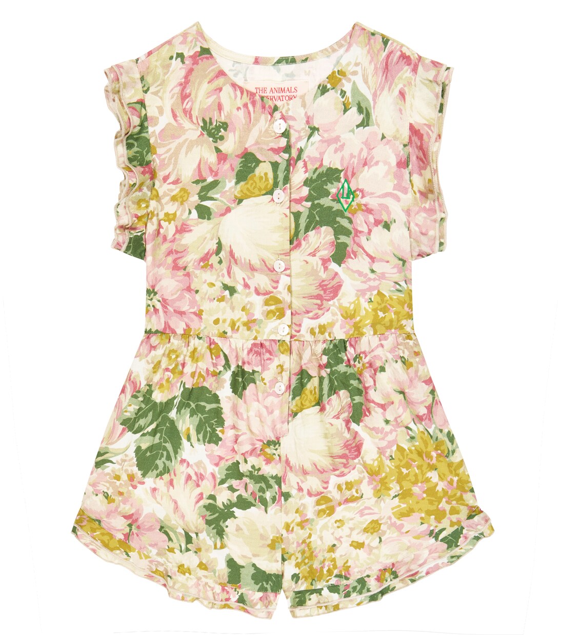 Squirrel floral cotton playsuit | The Animals Observatory