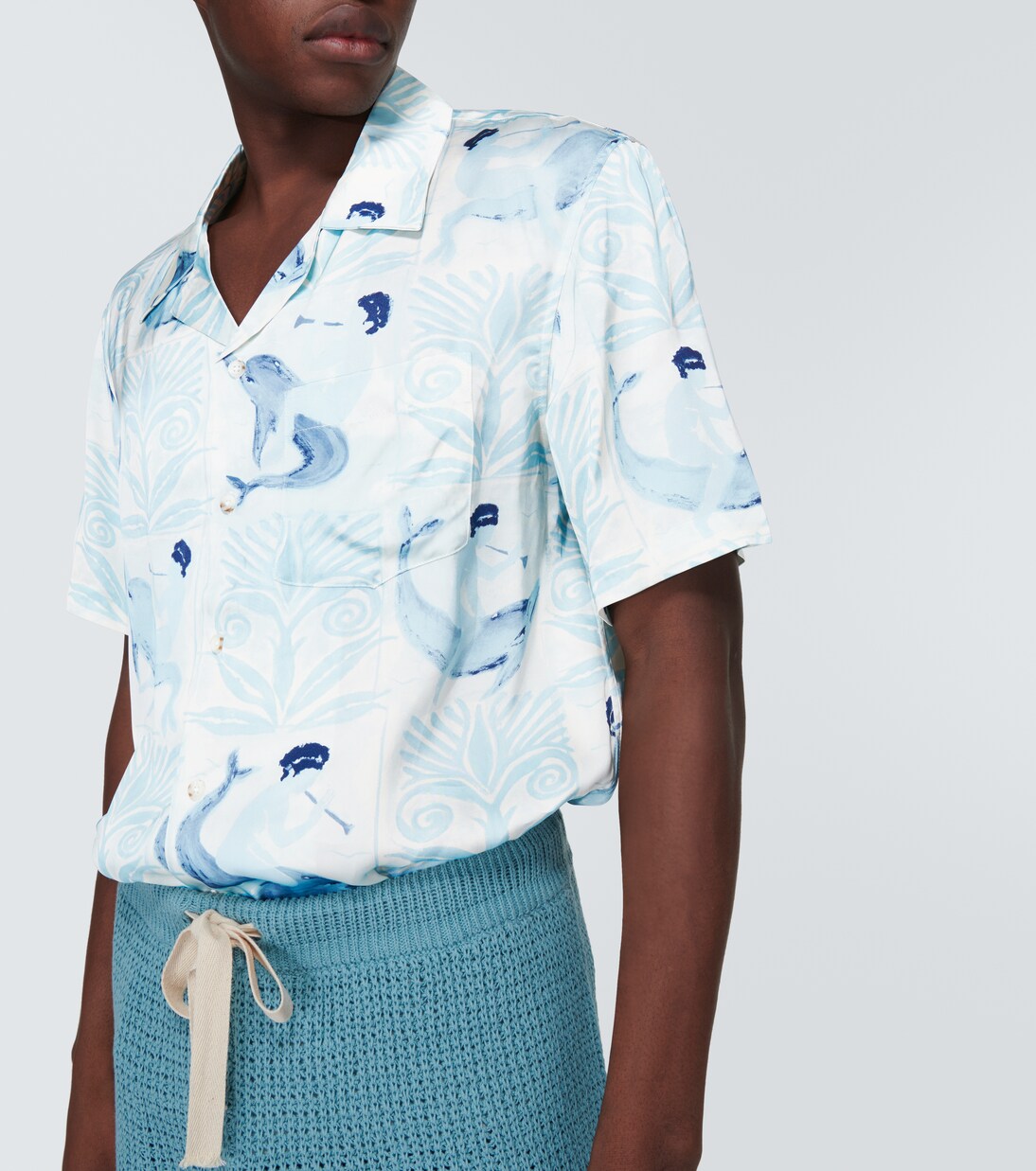 Printed bowling shirt | Commas