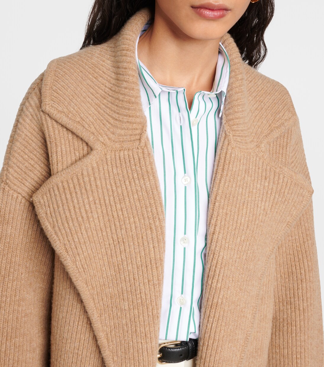 Ribbed-knit wool-blend coat | Toteme