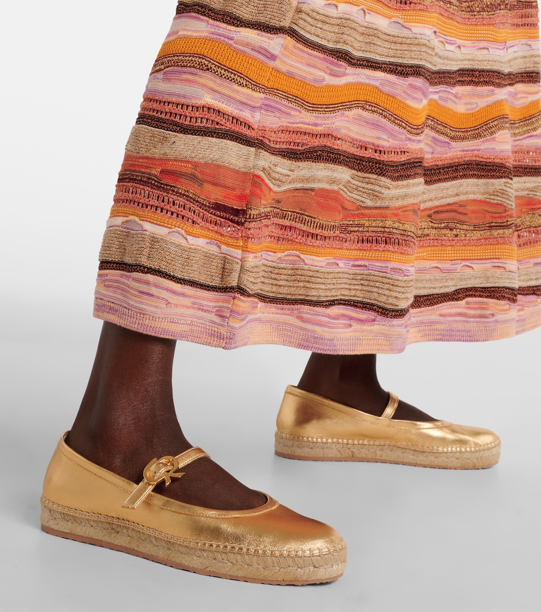 Elda metallic leather espadrilles | Gianvito Rossi