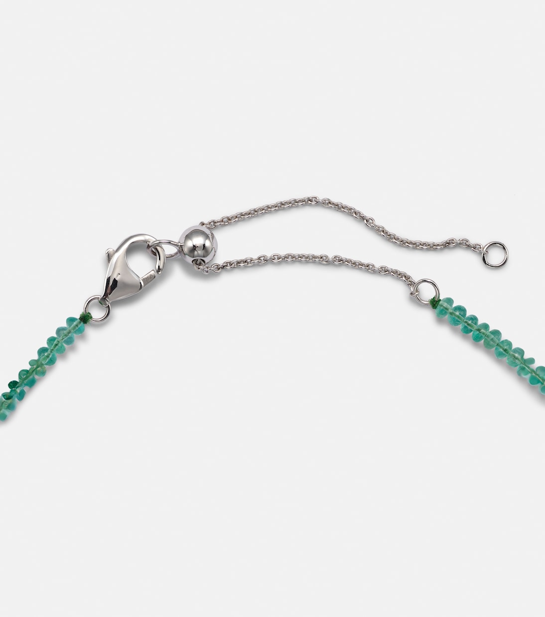 18kt gold necklace with emerald and diamonds | Kamyen