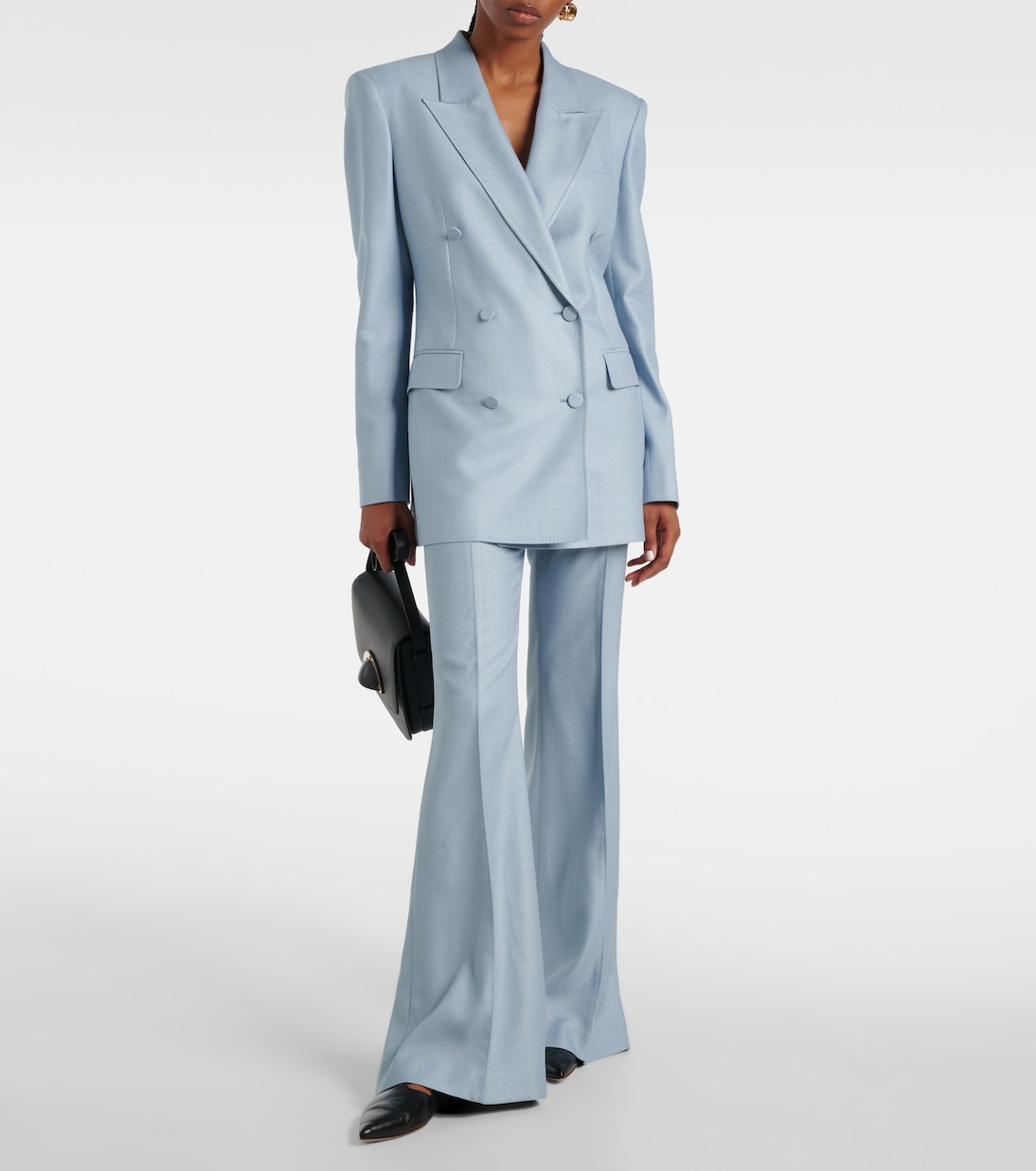 High-Rise-Schlaghose Rhein aus Seide und Wolle | Gabriela Hearst