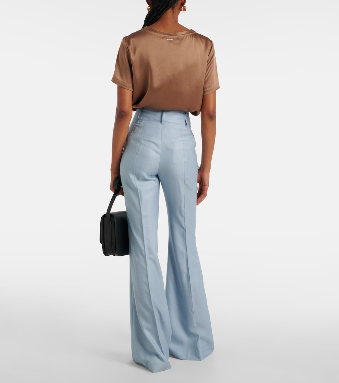 High-Rise-Schlaghose Rhein aus Seide und Wolle | Gabriela Hearst