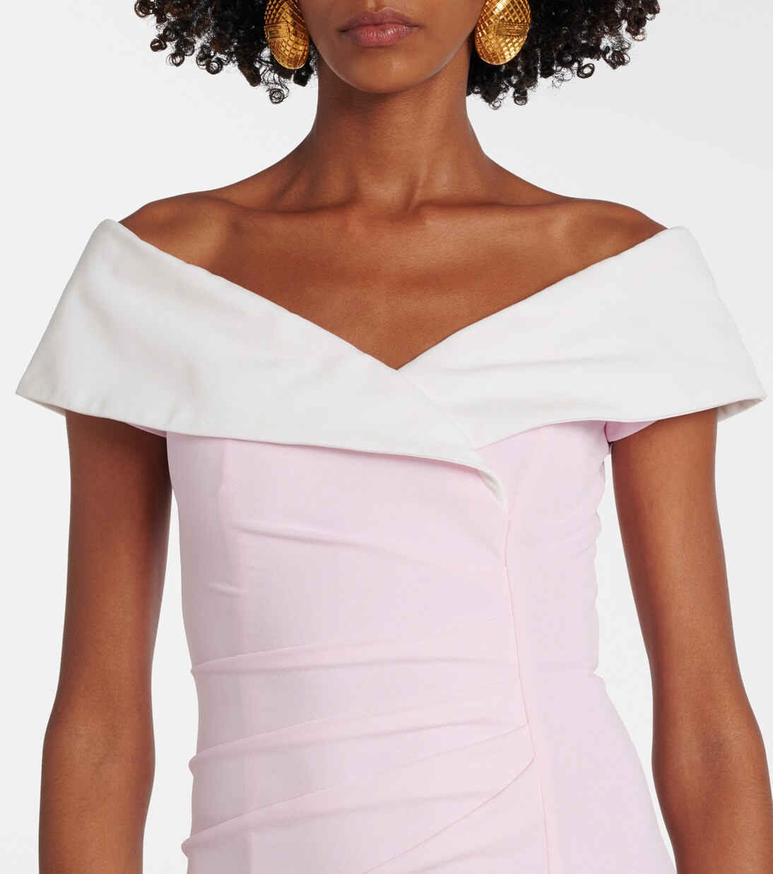 Robe longue à encolure bardot | Balmain