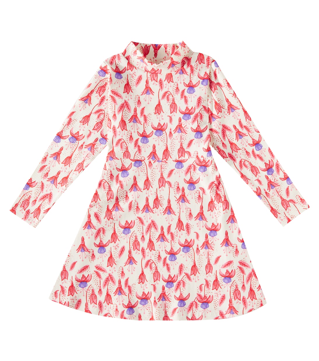 Fuchsia cotton-blend dress | Mini Rodini