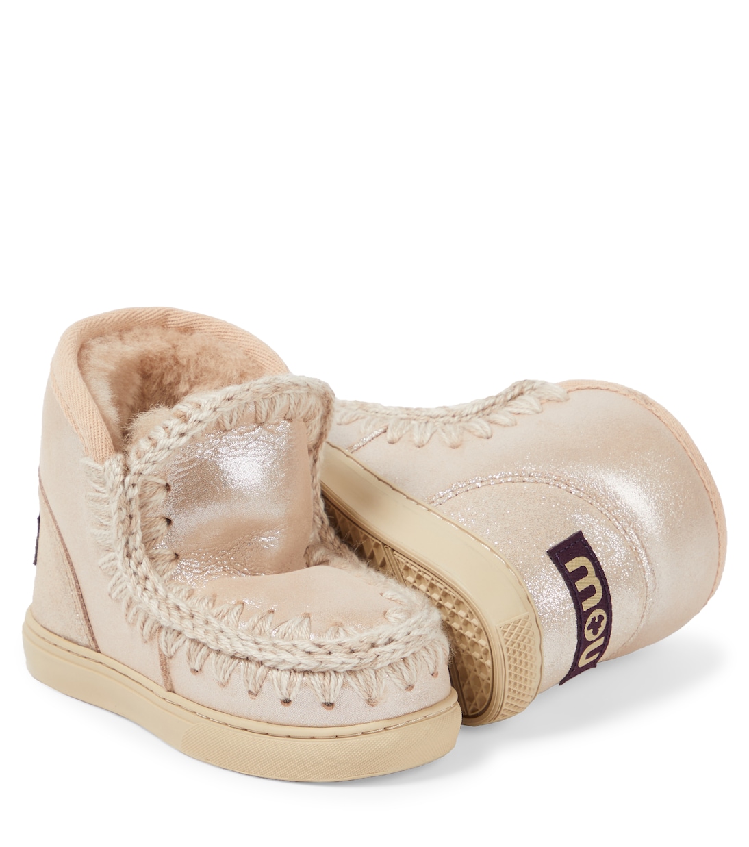 Glitter metallic leather boots | Mou Kids