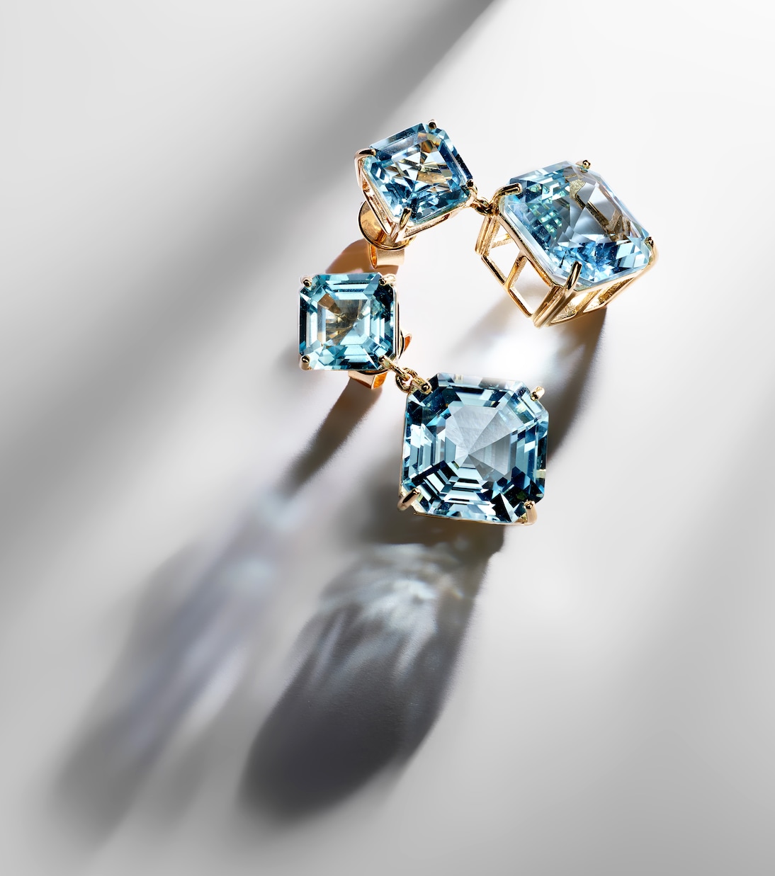 14kt gold drop earrings with topazes | Mateo