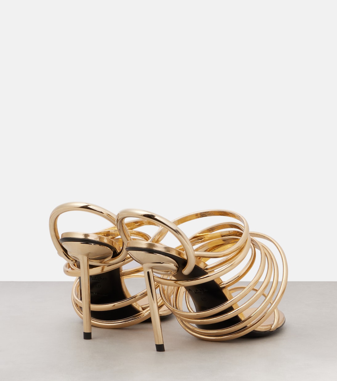 Spiral 90 metallic leather sandals | Alaïa