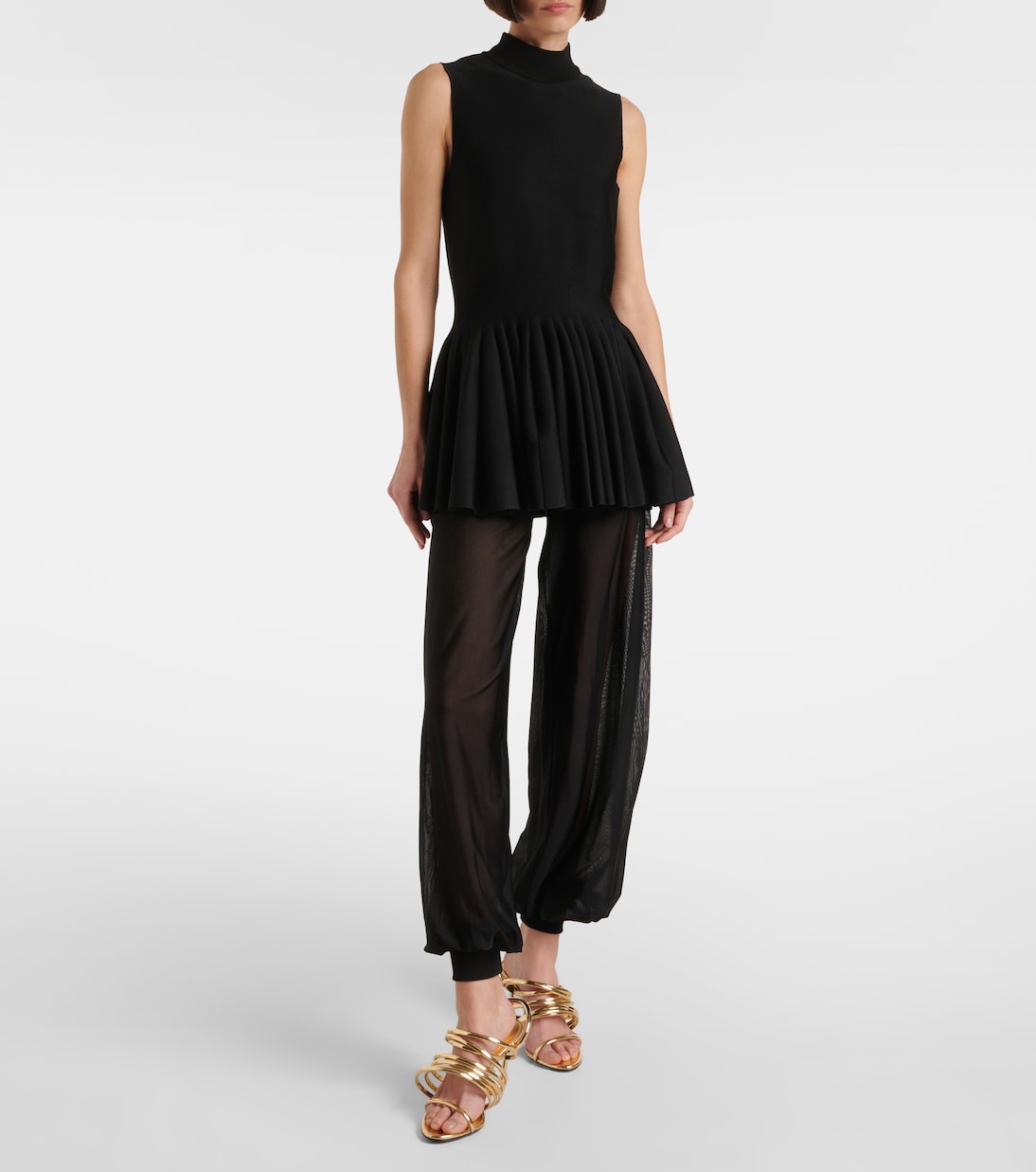 Spiral 90 metallic leather sandals | Alaïa