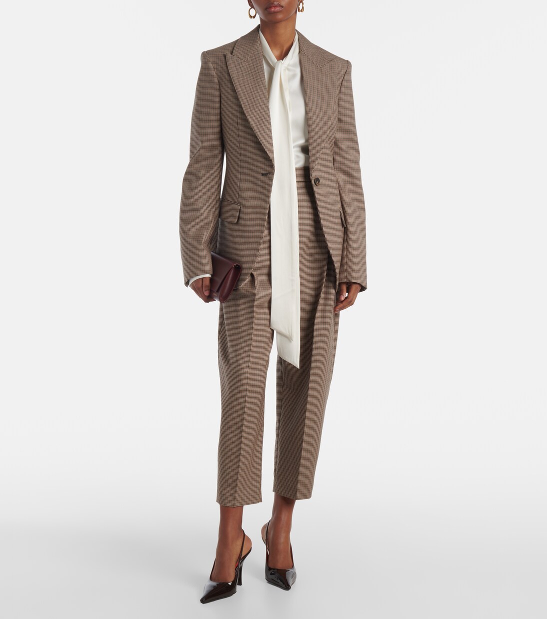 Blazer en laine vierge à carreaux | Stella McCartney