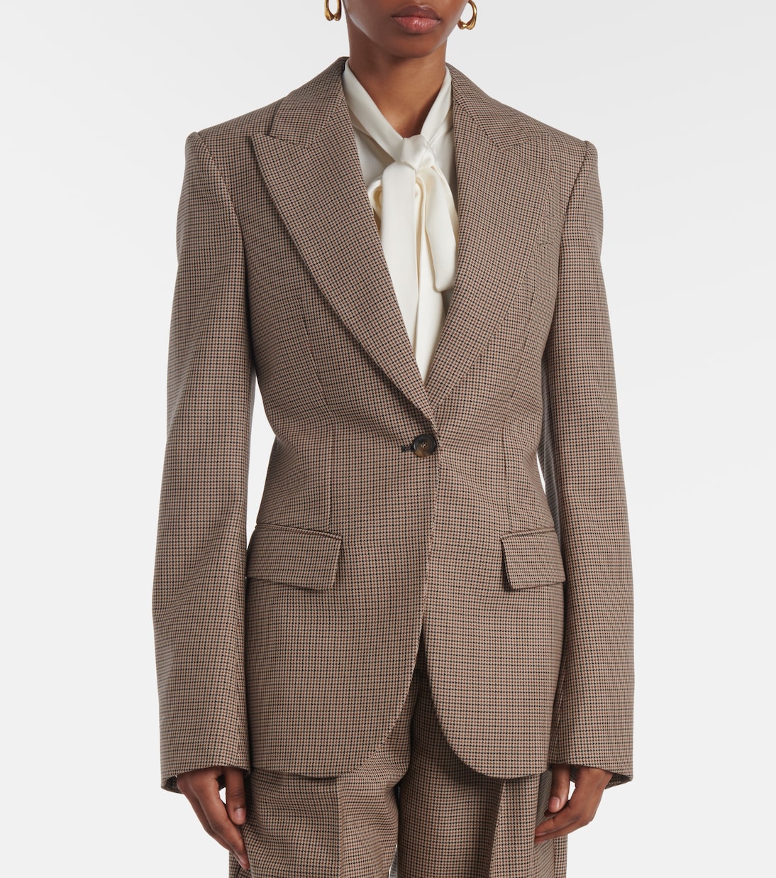 Blazer en laine vierge à carreaux | Stella McCartney