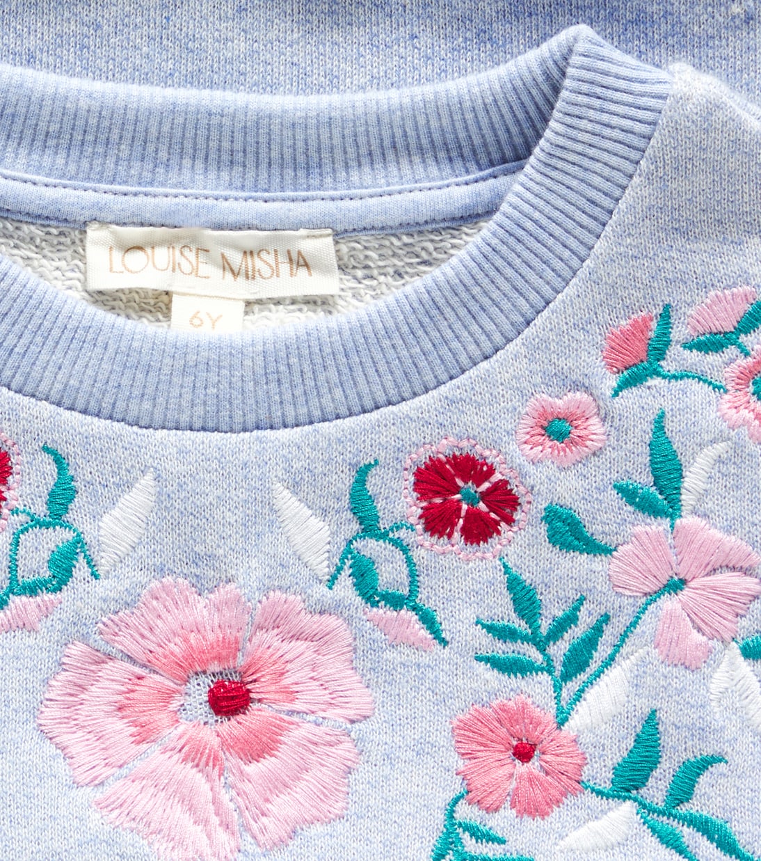 Rosalia embroidered cotton terry sweatshirt | Louise Misha