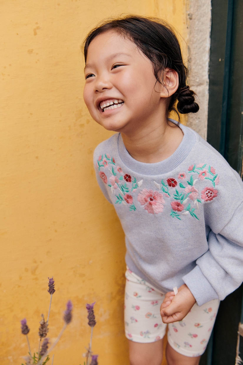 Rosalia embroidered cotton terry sweatshirt | Louise Misha