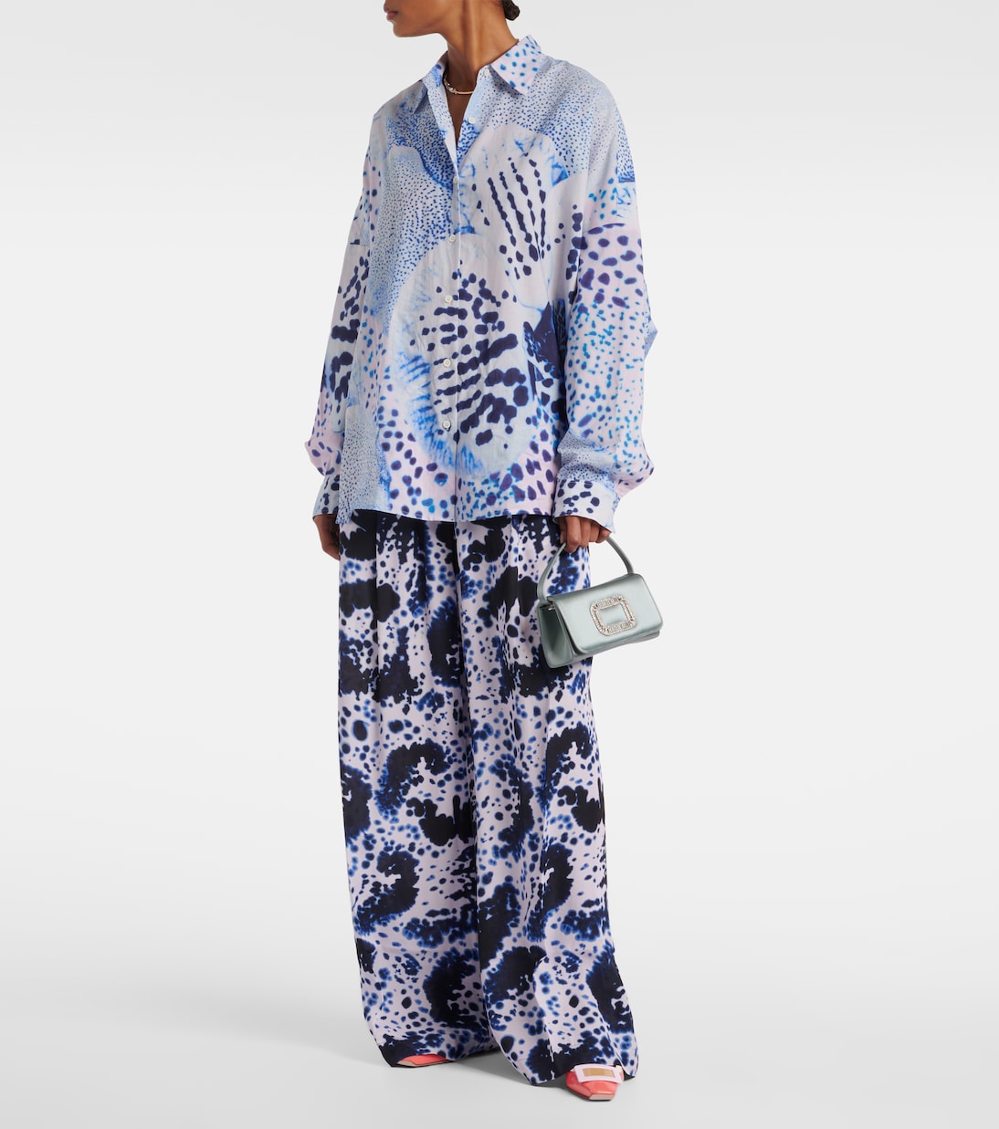 Clutch Pilgrim Micro aus Satin | Roger Vivier