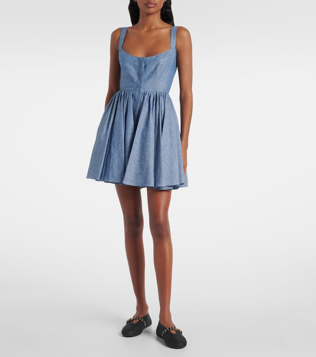 Leather-trimmed ballet flats | Alaïa