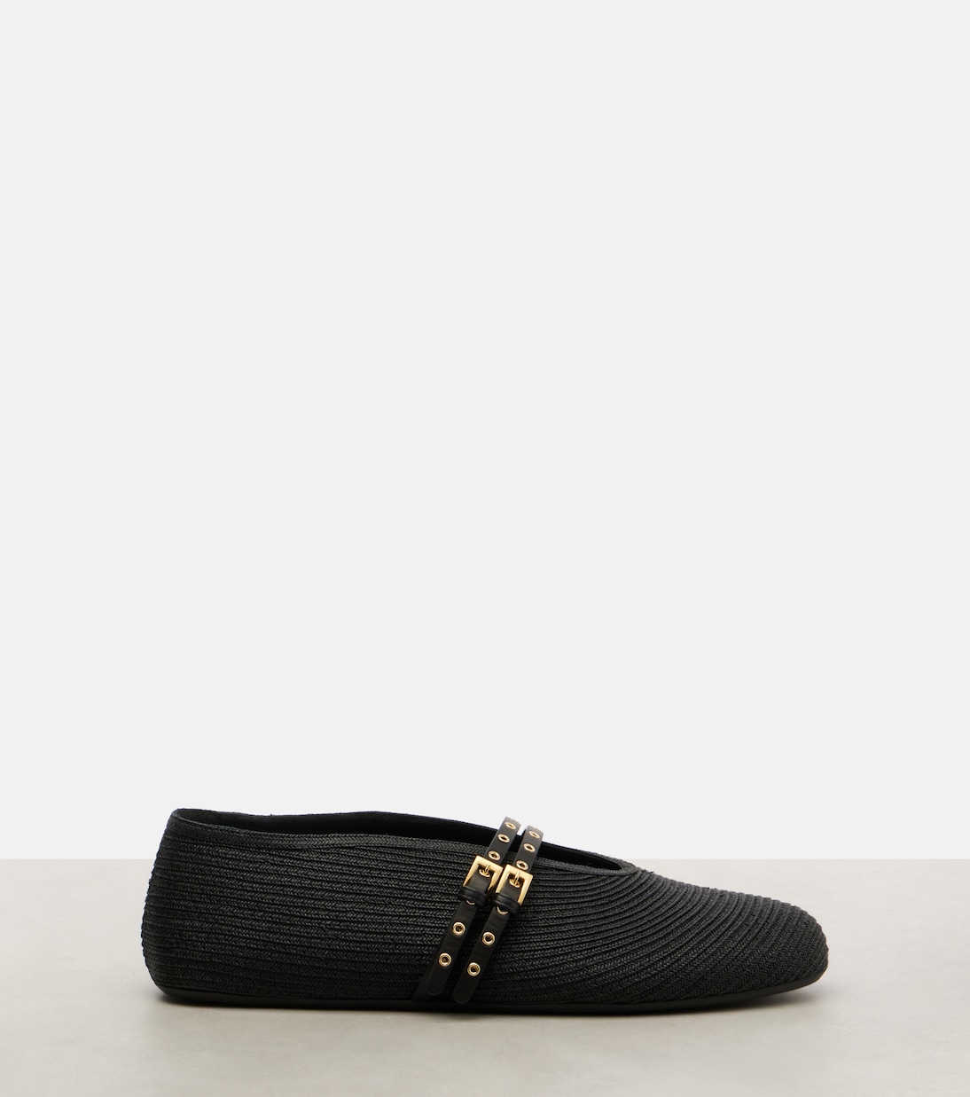 Leather-trimmed ballet flats | Alaïa