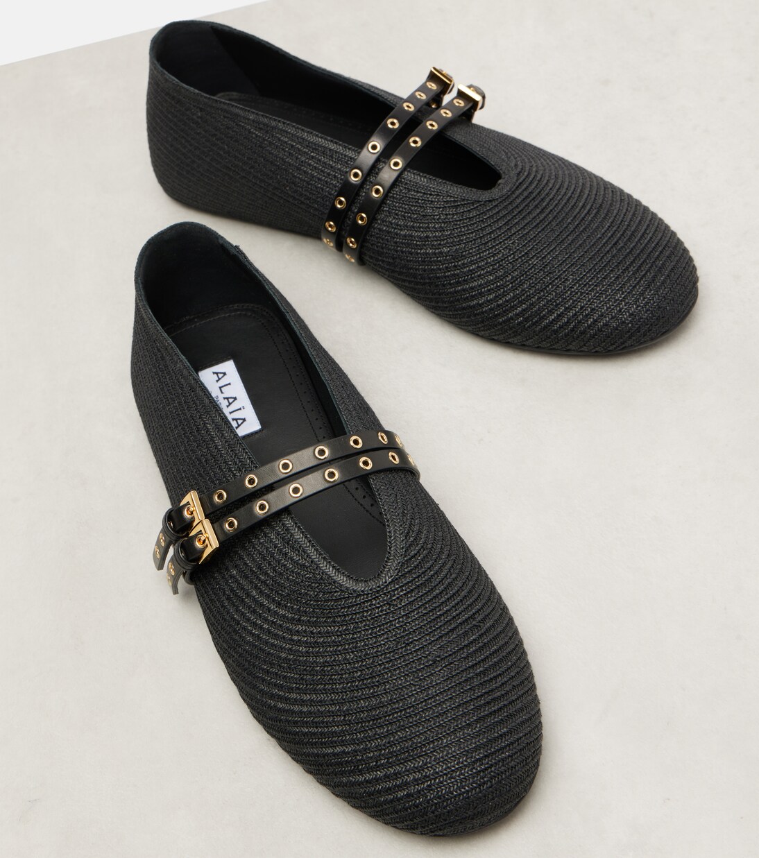 Leather-trimmed ballet flats | Alaïa