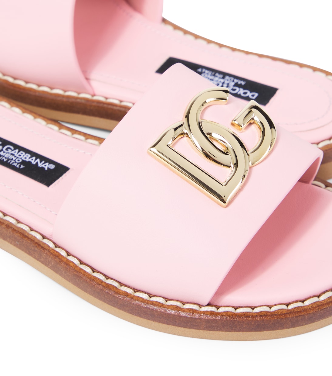 DG leather slides  | Dolce&Gabbana Kids