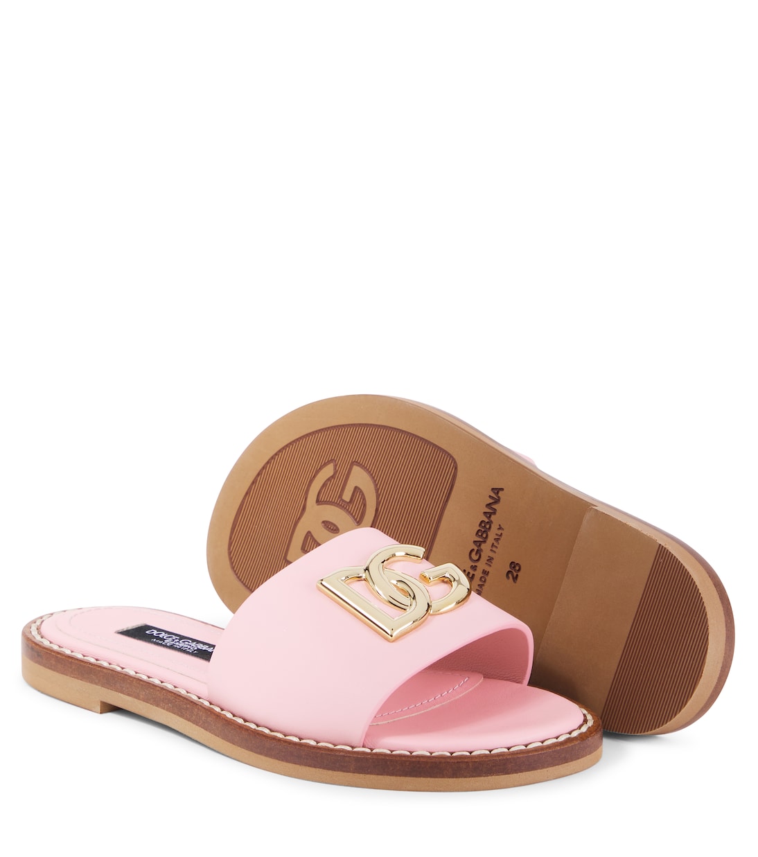 DG leather slides  | Dolce&Gabbana Kids