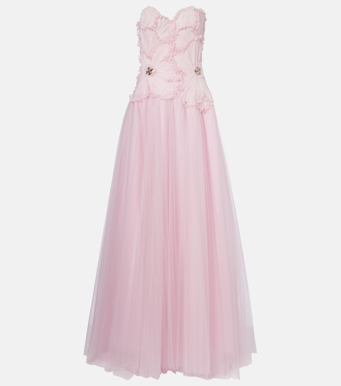Edra embellished tulle bustier gown | Costarellos