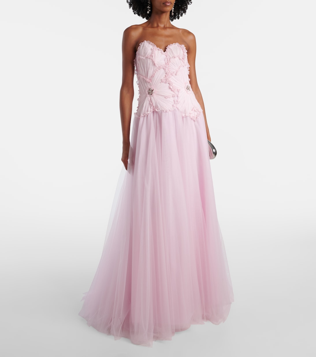 Edra embellished tulle bustier gown | Costarellos