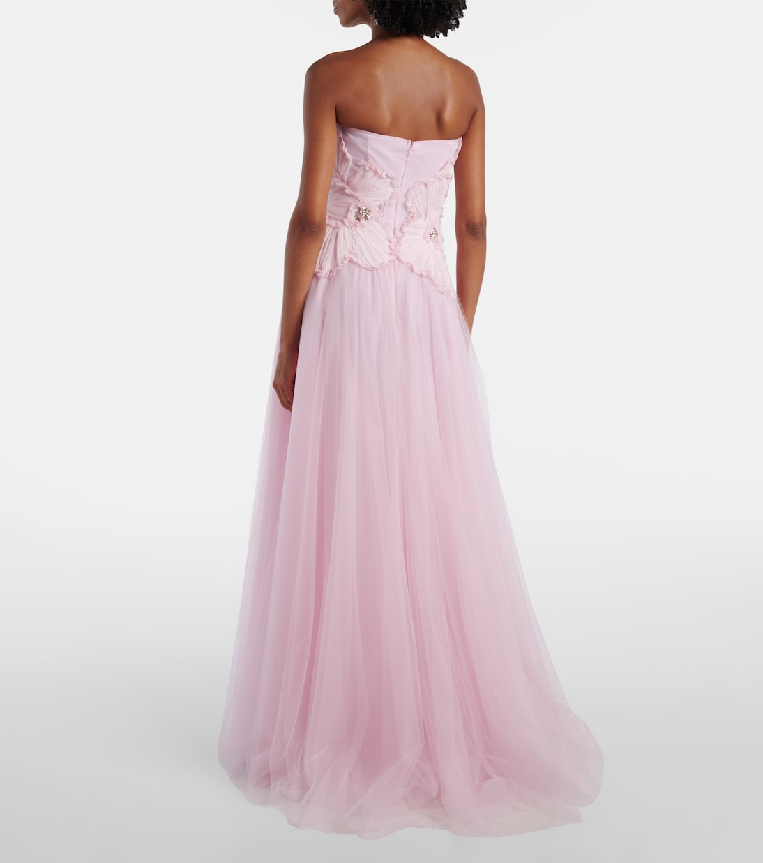 Edra embellished tulle bustier gown | Costarellos