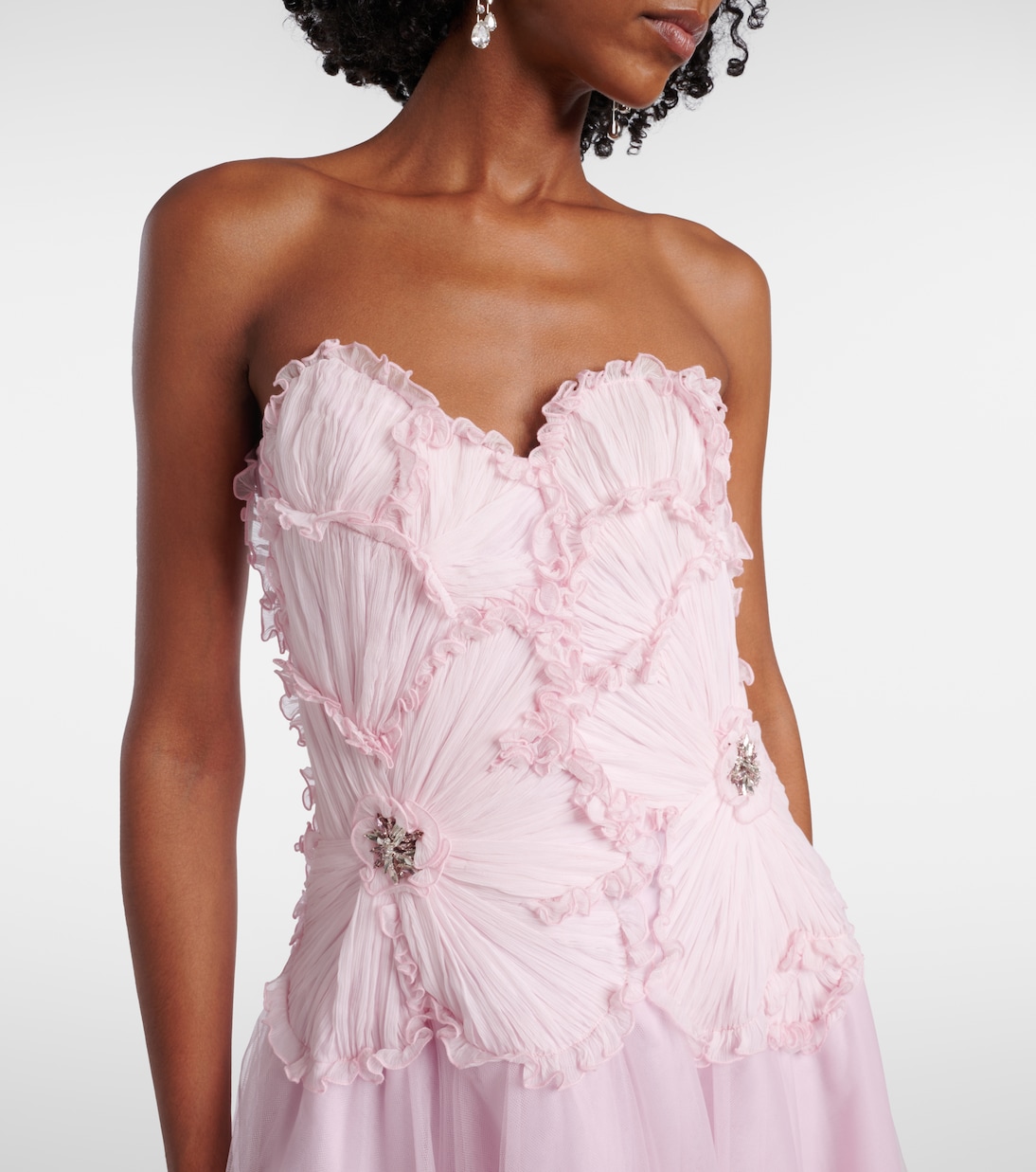 Edra embellished tulle bustier gown | Costarellos