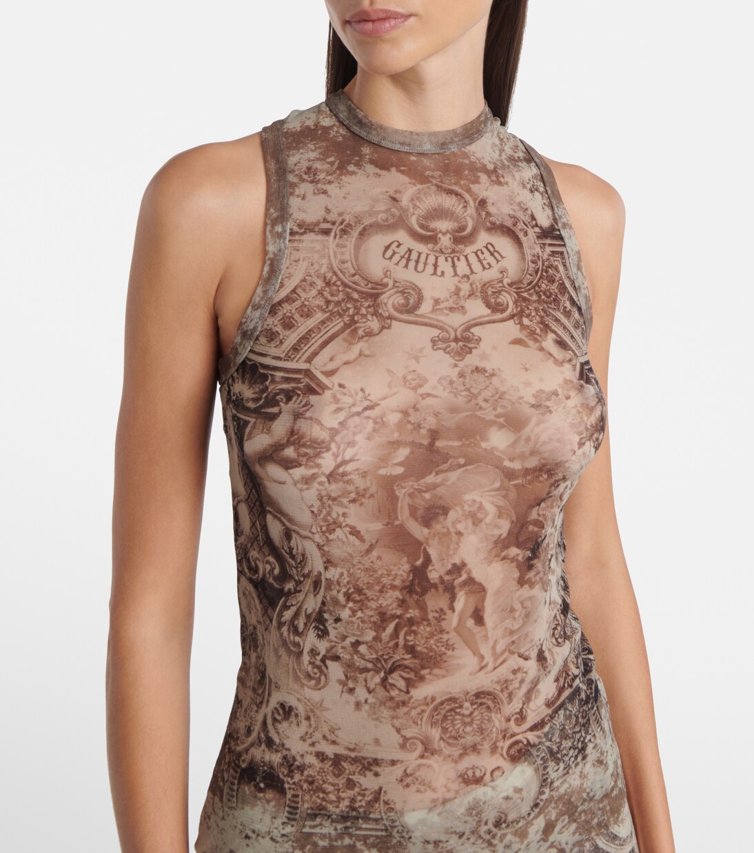 Médallion printed mesh tank top | Jean Paul Gaultier