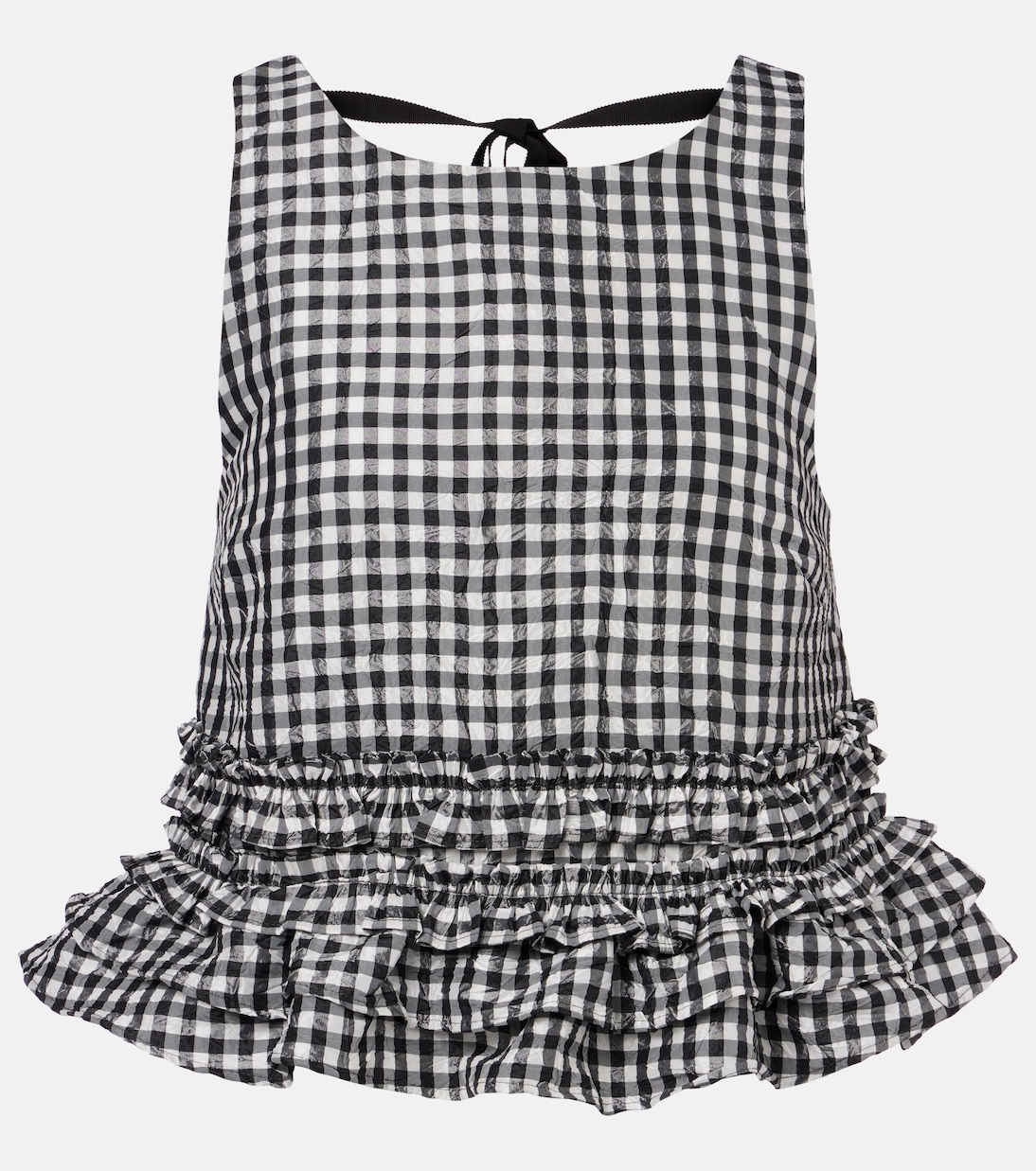 Gingham ruffled top | Ganni