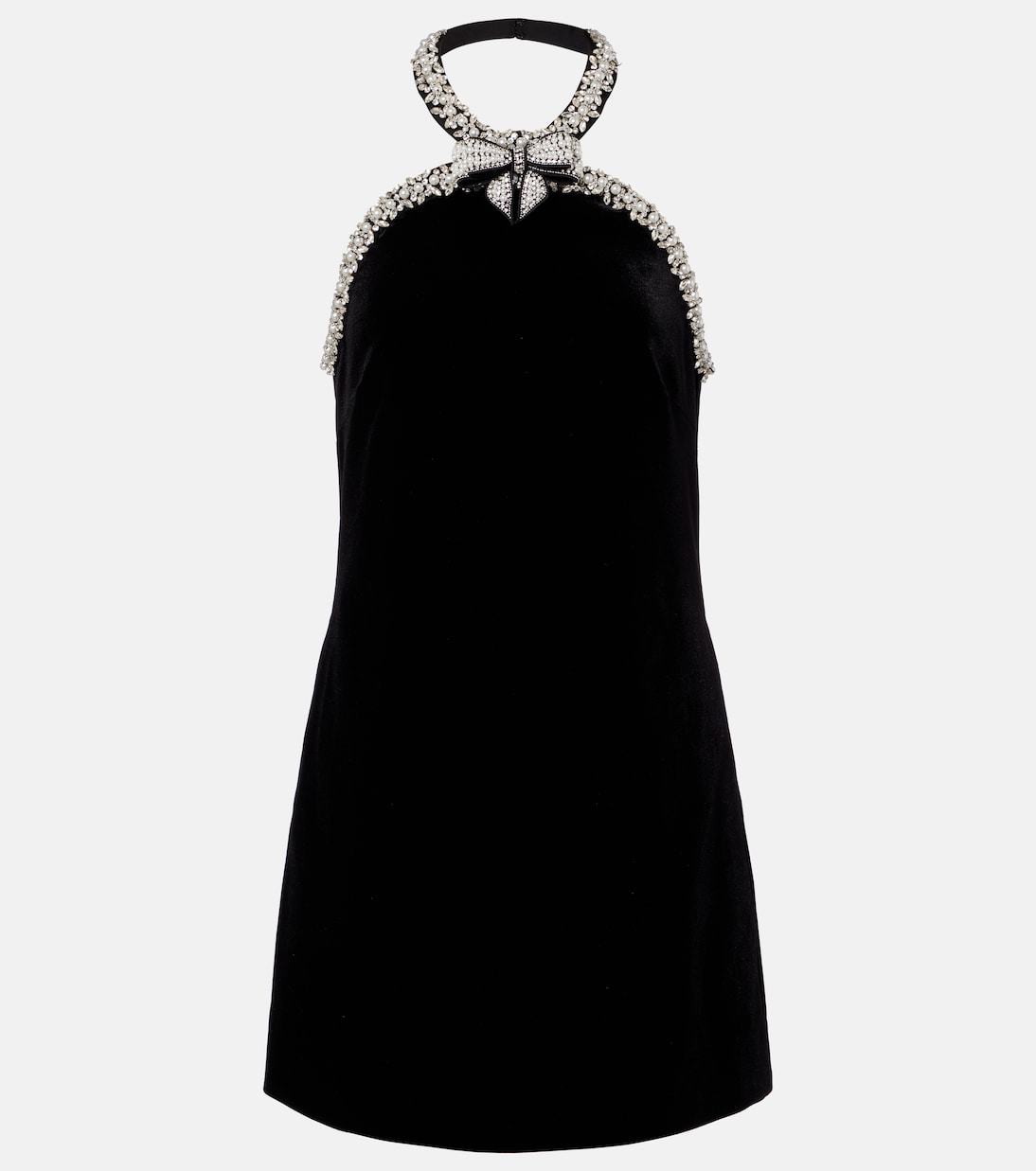 Verziertes Minikleid aus Samt | Self-Portrait