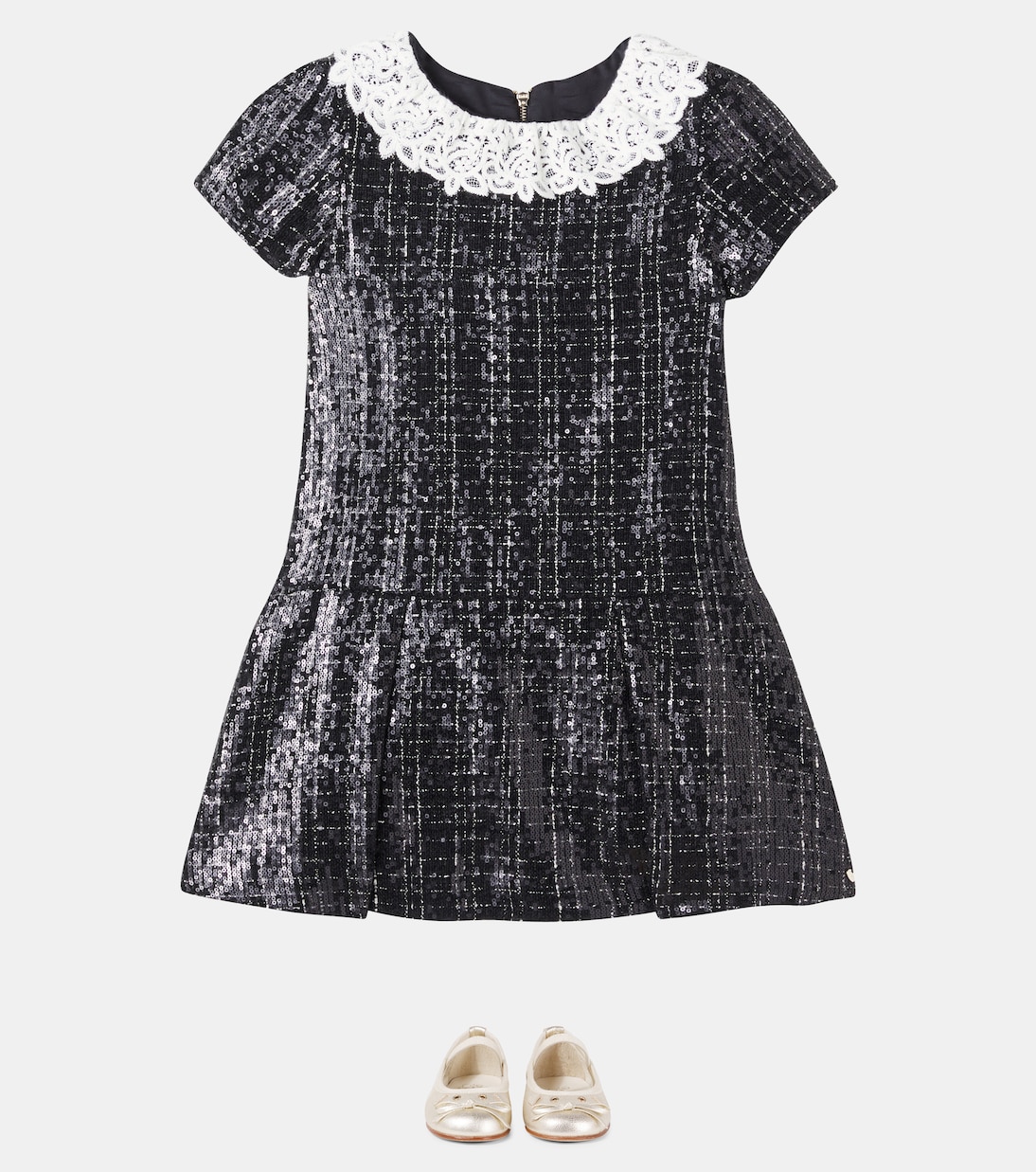 Vestido de tweed con encaje | Tartine et Chocolat