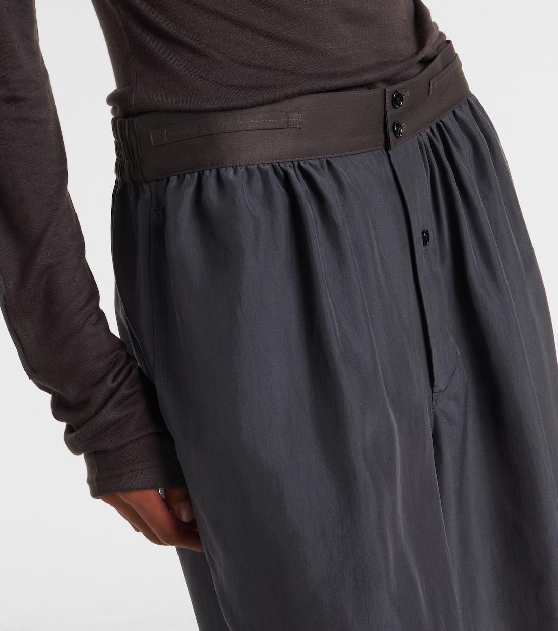 High-rise silk pongee Bermuda shorts | Lemaire